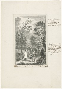 Theseus voor de ingang van het labyrint