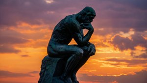 Thinker Sunset Silhouette