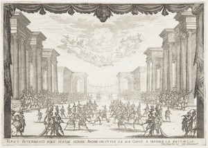 Third Intermezzo, The Battle is Stopped by Love's Arrival with her Cortege