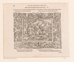 Thisbe doodt zichzelf met het zwaard van Pyramus