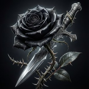 Thorn and Dagger Black Rose