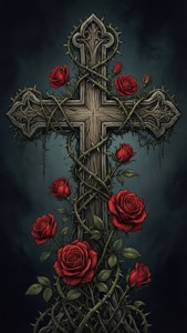 Thorns and Roses Cross