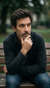 Thoughtful on Bench