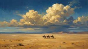 Three Figures in a Vast Land