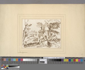 Three Figures Under a Tree, One Reading a Book