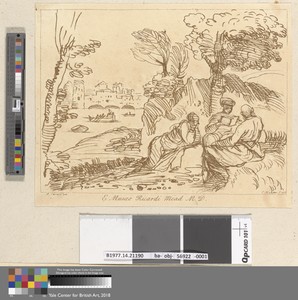 Three Figures Under a Tree, One Reading a Book