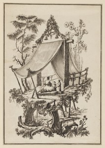 Three Figures Underneath Tent