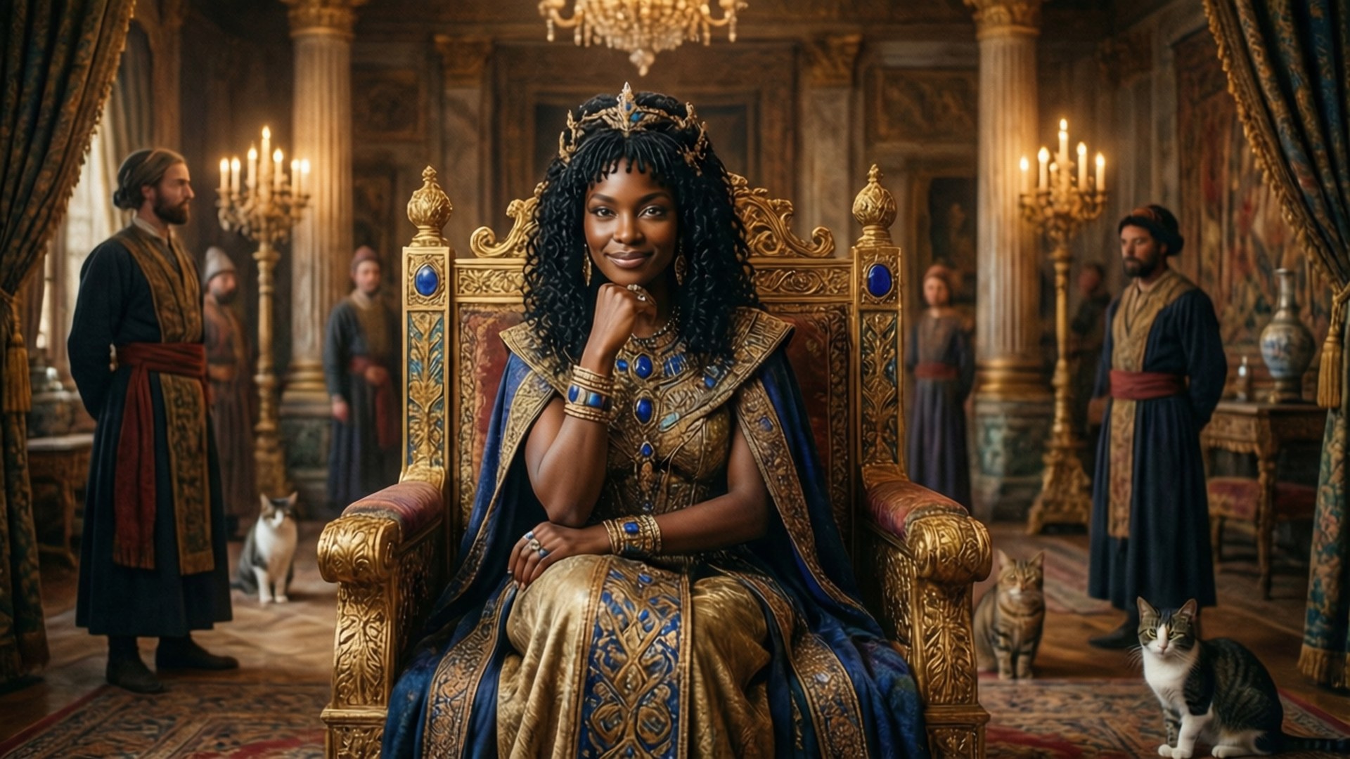 Throne of Gold and Blue by Wallpapers.art Studio