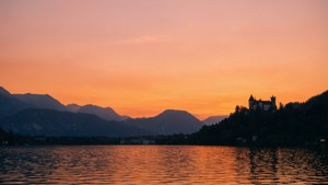 Thun Sunset Silhouette