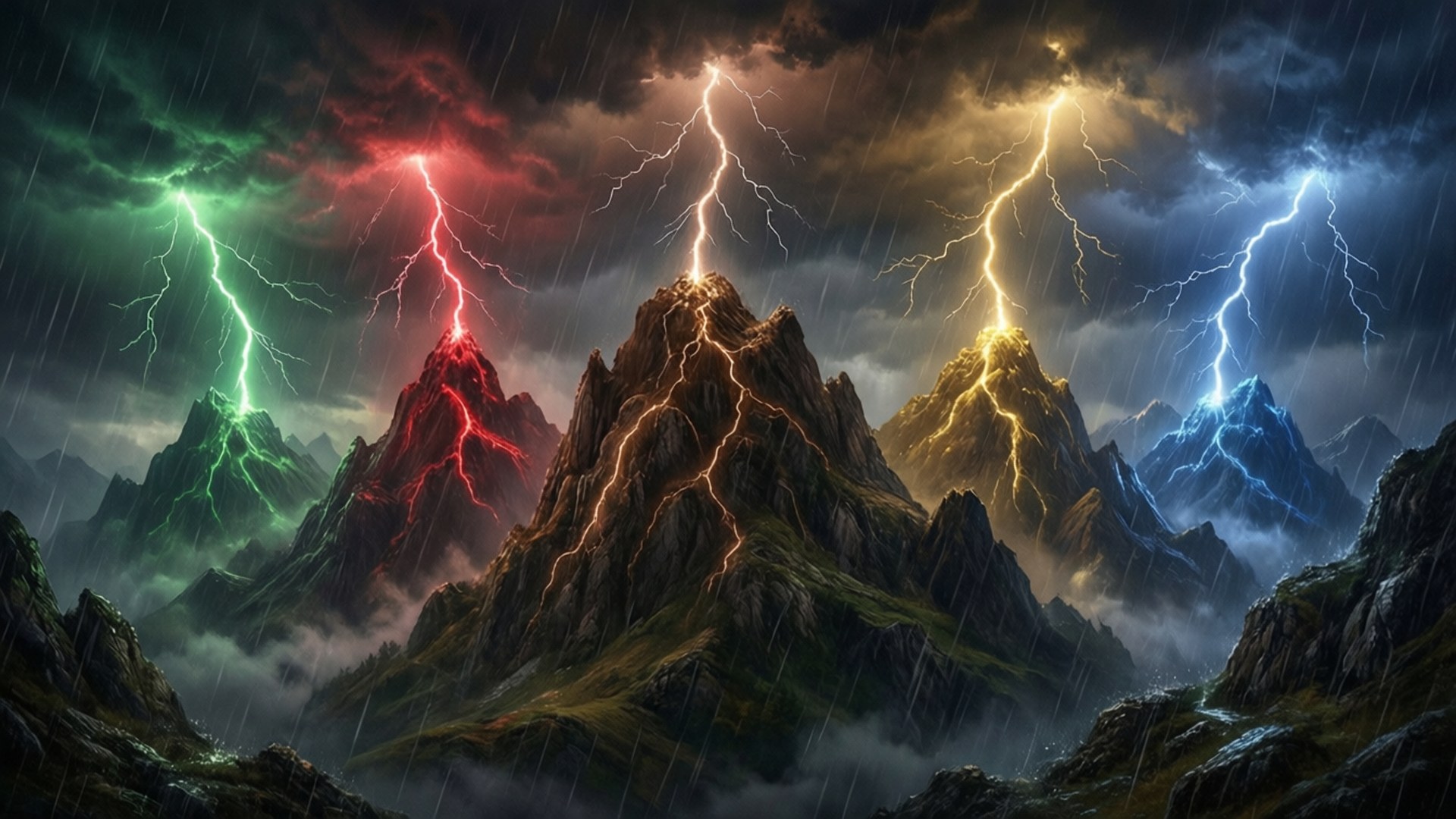 Thunderstorm of the Elements by Wallpapers.art Studio