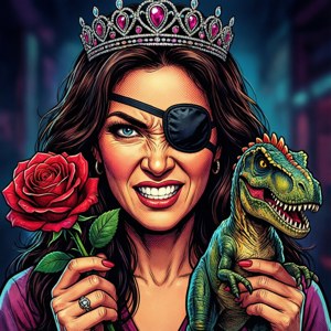 Tiara and Eye Patch Queen