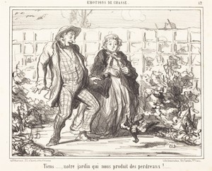 Tiens... notre jardin... produit des perdreaux!...