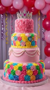 Tiered Pink Pearl Cake