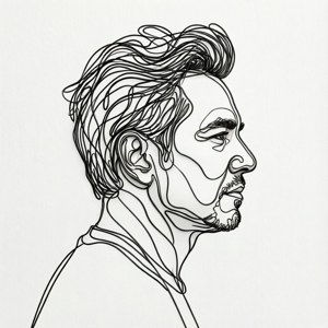 Tiesto Line Art Profile