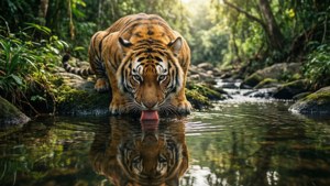 Tiger at Stream