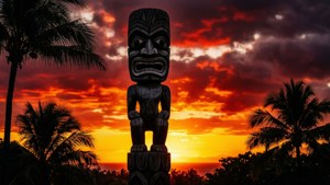 Tiki Silhouette Sunset