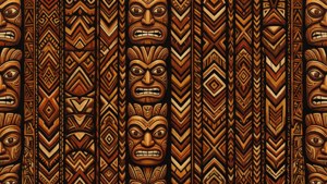 Tiki Tribal Pattern Repeat