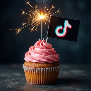 TikTok Birthday Cupcake