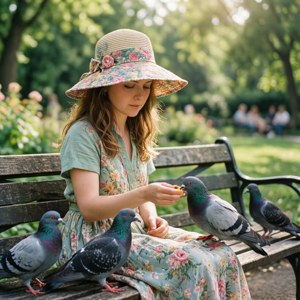 Tilly Feeds the Pigeons