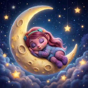 Tilly Sleeping on Moon