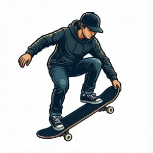 Tilted Deck SVG Skateboarder
