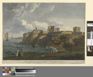 Tinmouth Castle from the North with a View of the Haven