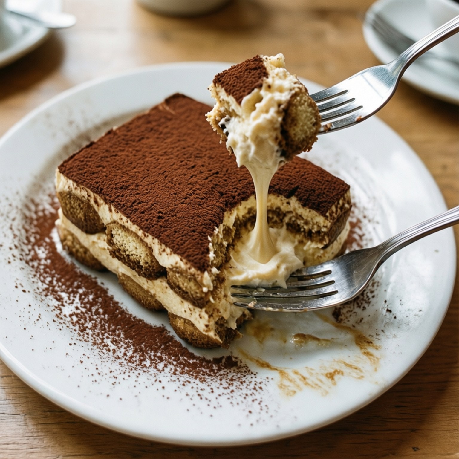 Tiramisu Fork Bite by Wallpapers.art Studio