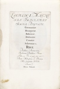 Titelblad voor de serie 'Leopoldo I Magno S.R.I. Imperatori Semper Augusto' met een reeks van vorstenportretten