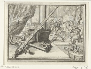Titelblad voor het pamflet: De Fransche Degen, de Sleutel, en het Bonnet tot Luyk, 1701