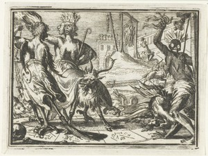 Titelblad voor het pamflet: De Horlende Kollendans, op Tilburn, 1702
