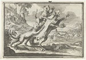 Titelblad voor het pamflet: De Misleide Poesjes, 1702