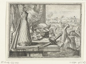 Titelblad voor het pamflet: De Ongerse Pallasch, de Boere Caraffa, en Hoerensmeerdoos, 1701