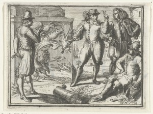 Titelblad voor het pamflet: Maatroozen Saamenspraak te Port a Port, benevens de Fabel van de Kakatoe, Kuykedief, en den Haan, 1701