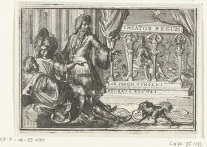 Titelblad voor het pamflet: Nebucadnezars Beeld Tot Versailles ten toon gesteld, om tot Madrid opgerigt te worden, 1702