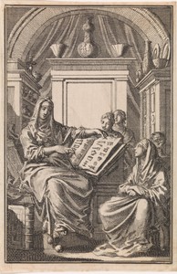 Titelpagina van Jan Luijken 'Het Leerzaam Huisraad', 1711