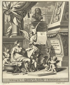 Titelpagina voor A. Bogaert, De roomsche monarchy, vertoont in de muntbeelden der westersche en oostersche keizeren, Utrecht 1697