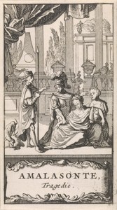 Titelpagina voor "Amalasonte", in: P. Quinault, Le theatre, deel I, 1697