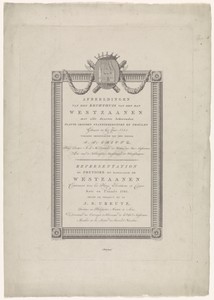Titelpagina voor de bundel afbeeldingen van de rechtbank te Westzaan
