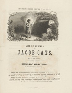 Titelpagina voor de prospectus van alle wercken van Jacob Cats