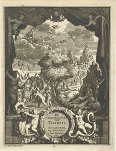 Titelpagina voor De Veldgezangen van Thyrsis, van Willem Mylius, Leiden, 1705
