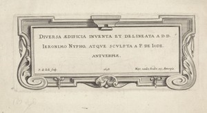 Titelpagina voor: Diversa Aedificia, 1658