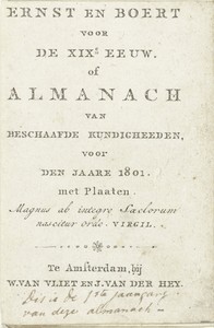 Titelpagina voor: Ernst en Boert voor de XIXe eeuw of Almanach van beschaafde kundigheden voor den jaare 1801