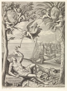 Titelpagina voor Giovanni Bernardo Veneroso, Il genio ligure risvegliato, Genova, 1650