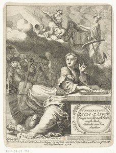 Titelpagina voor Hendrik van Halmael, Opwekkelyke zedezangen, eenige verrykt met twee vioolen, Amsterdam, 1712