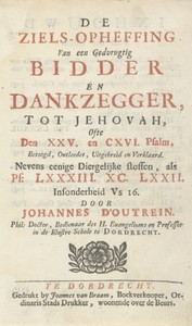 Titelpagina voor: J. d'Outrein, De ziels-opheffing, 1702-1703