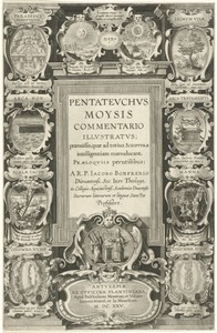 Titelpagina voor Jacobus Bonfrerius, Pentateuchus Moysis commentario illustratus
