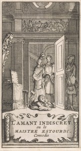 Titelpagina voor "L'Amant Indiscret, ou le Maistre Estourdi", in: P. Quinault, Le theatre, deel II, 1697
