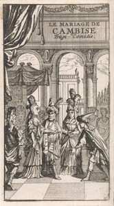 Titelpagina voor "Le Mariage de Cambise", in: P. Quinault, Le theatre, deel I, 1697