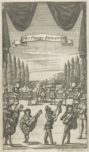 Titelpagina voor Les Filles Errantes, in Le Théâtre Italien de Gherardi, Parijs 1700