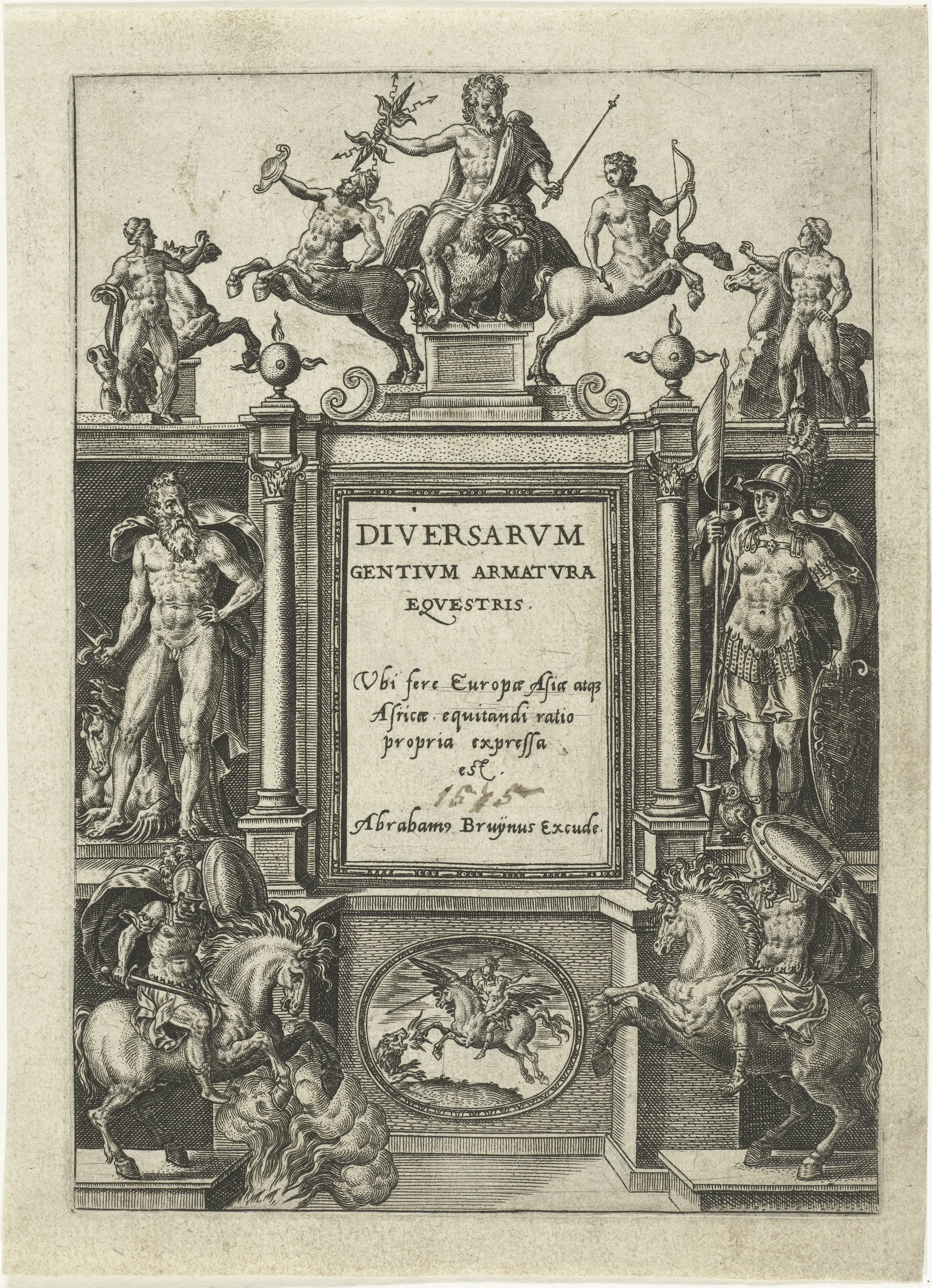 Titelpagina voor Omnium pene Europae, Asiae, Aphricae, Americae gentium habitus by Abraham de Bruyn